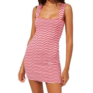 SOLID & STRIPED The Ryan Bodycon Mini Dress Lollipop Wavy Stripe Size S
